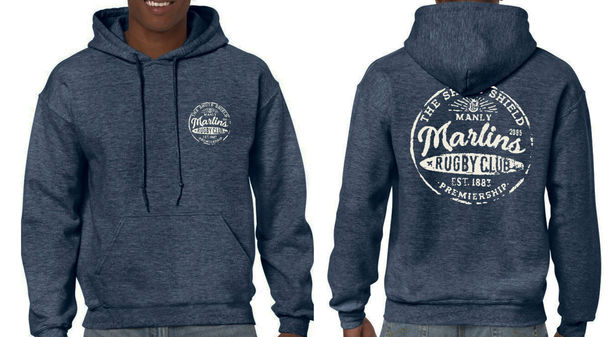 Marlins DARK NAVY HEATHER HOODIE - Manly Marlins